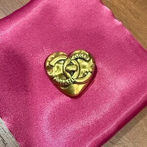 CC Upcycled Gold Heart brooch